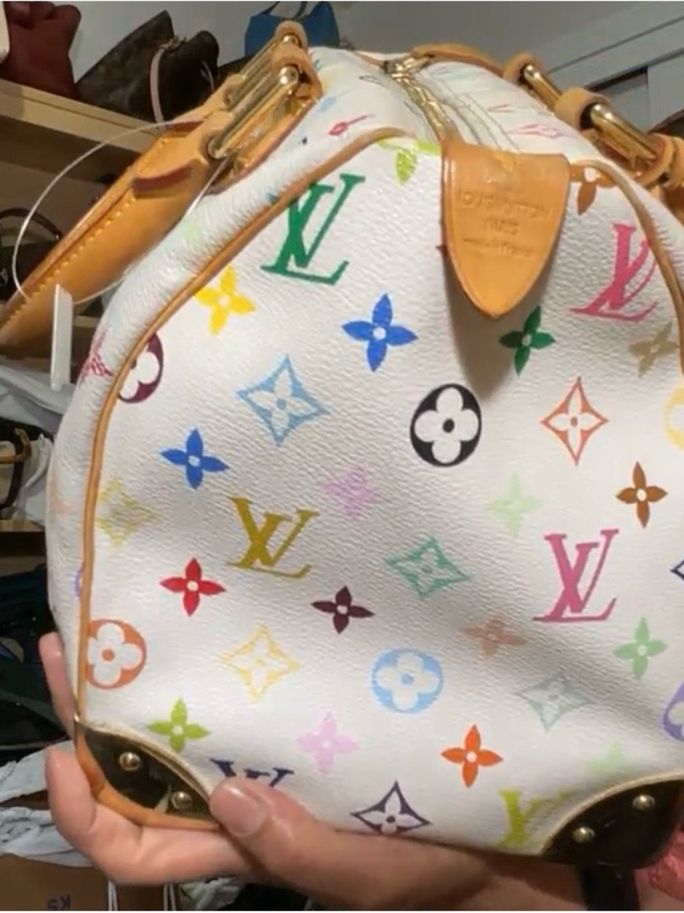 Louis Vuitton White Multicolor Monogram Canvas Speedy - Picture 5 of 17